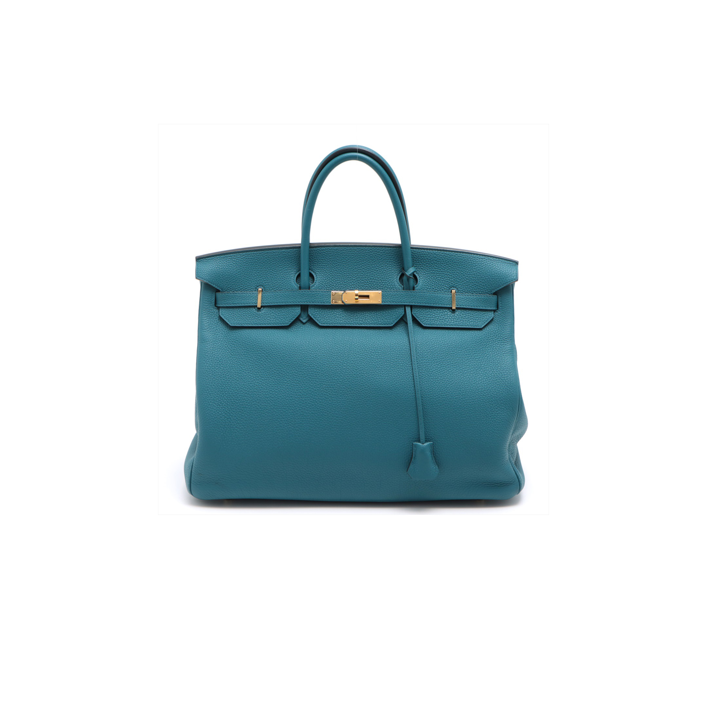 H**mes master birkin 40 togo leather duck blue gold buckle h028352ck09 (40*30*21cm)